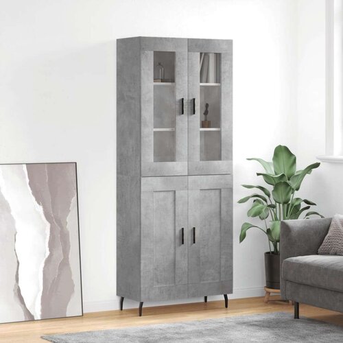  Visoka komoda siva betona 69 5x34x180 cm od konstruiranog drva Cijene