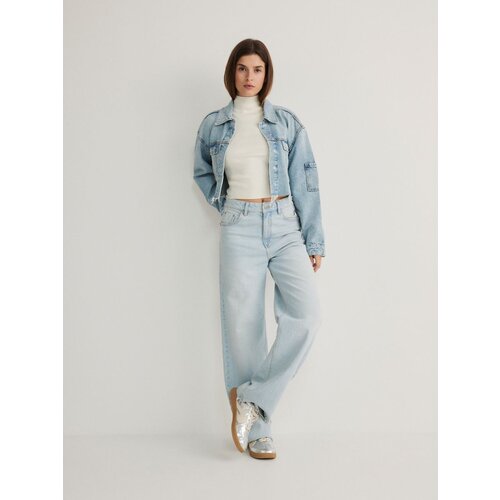 Reserved bluza s pokončnim ovratnikom - ebenovina Cene