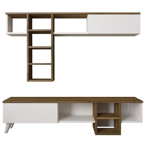 Hanah home Beta Miyase WalnutWhite TV Unit O&amp;Scaron;TEĆENO Slike