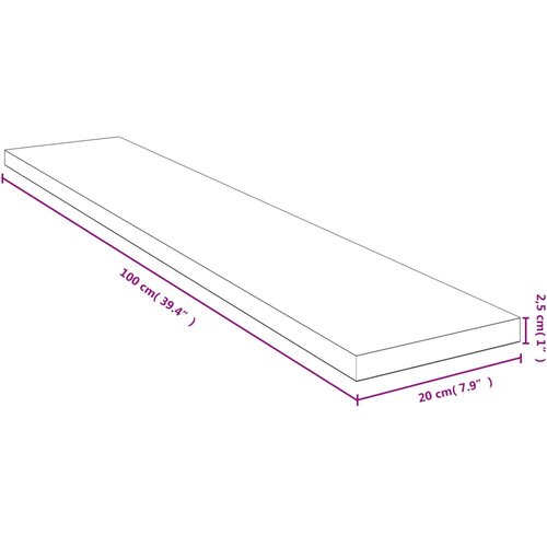  Zidna polica 100 x 20 x 2,5 cm od bambusa Slike