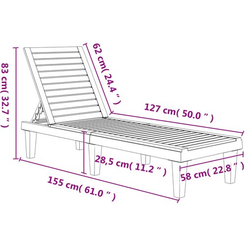 vidaXL Ležaljka za sunčanje svjetlosmeđa 155 x 58 x 83 cm polipropilen Cijene