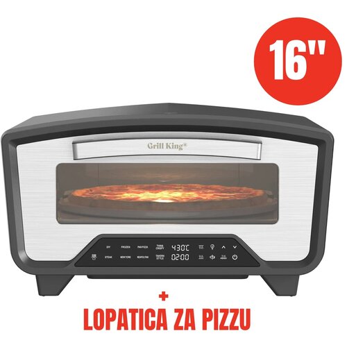Grill King Pizzaiolo 16" ROTATE digitalni rotirajući električni pizza pekač + 16" lopatica za pizzu Cijene