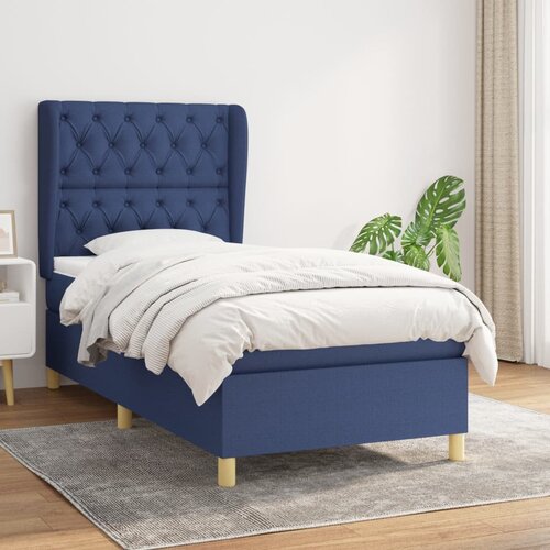  The Living Store Box spring postelja z vzmetnico modra 80x200 cm blago - Box Spring Postelja, (21440147) Slike
