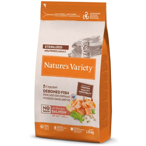 Nature’s Variety Nature's Variety No Grain Cat Sterilized Adult - losos 1,25 kg Cene