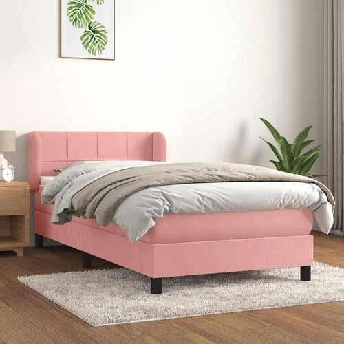 Box spring krevet s madracem ružičasti 90x200 cm baršunasti Cene