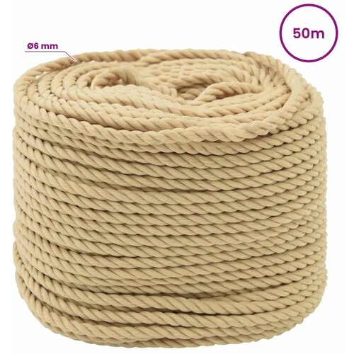  Vi&amp;scaron;enamjensko pomoćno uže 6 mm 50 m Prirodna PP - Prirodna 6 mm 50 m Slike