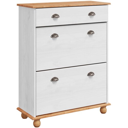 vidaXL Kabinet za čevlje ASKIM Bel 85x35x108 cm Trdna borovina Cene