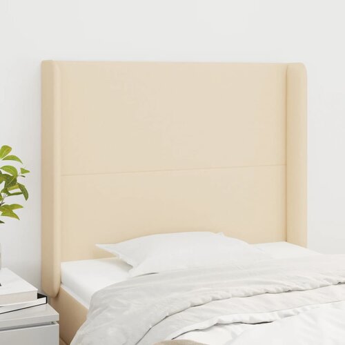  Uzglavlje s u&scaron;ima krem 93x16x118/128 cm od tkanine Cijene