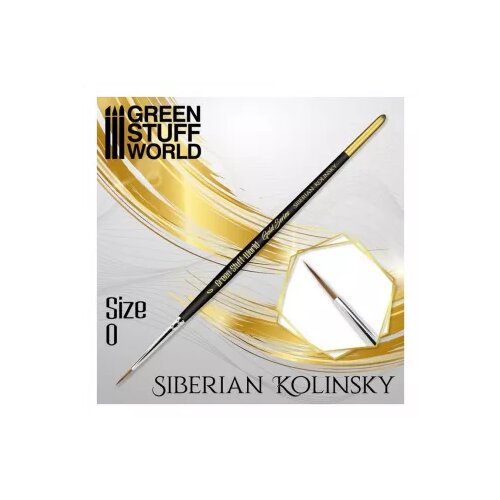 Green Stuff World siberian kolinsky brush size 0 - gold serie Slike