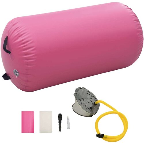  Gimnastički valjak na napuhavanje s crpkom 120 x 90 cm PVC rozi Cijene