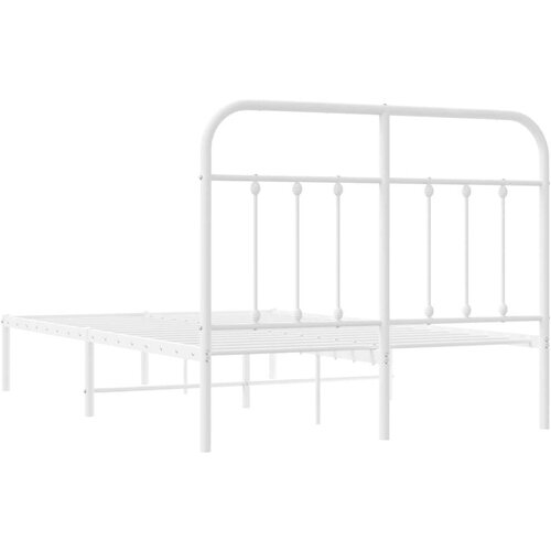vidaXL Metalni okvir za krevet s uzglavljem bijeli 120x200 cm Cene