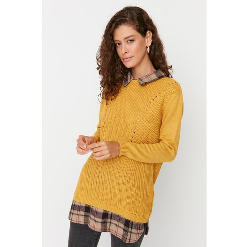 Trendyol Mustard Garni Detailed Knitwear Sweater Slike
