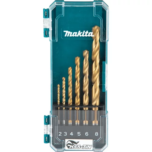 Makita 6-delni set svedrov za kovino hss-tin 2-8mm (D-72833)