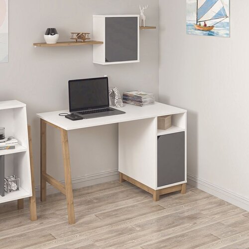 Hanah home radni sto Venaro, 120 cm, beli / orah Cene