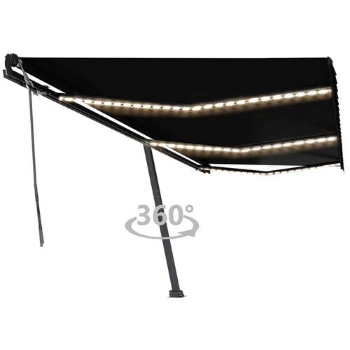  Tenda na ručno uvlačenje s LED svjetlima 600x350 cm antracit Cijene
