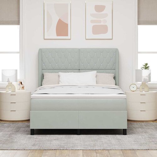  Krevet s opruga kutije Svijetlo siva 200 x 140 cm Bar&amp;scaron;un Slike