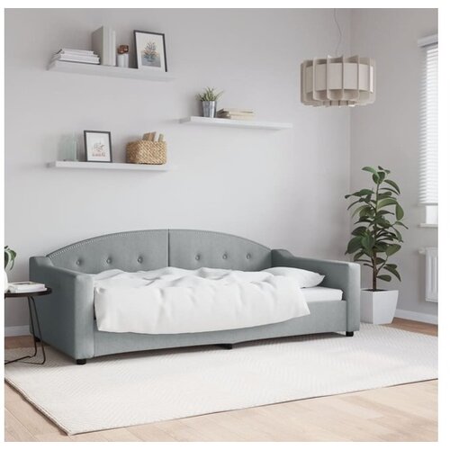 VidaXL Raztegljiva postelja svetlo siva 90x190 cm blago Slike