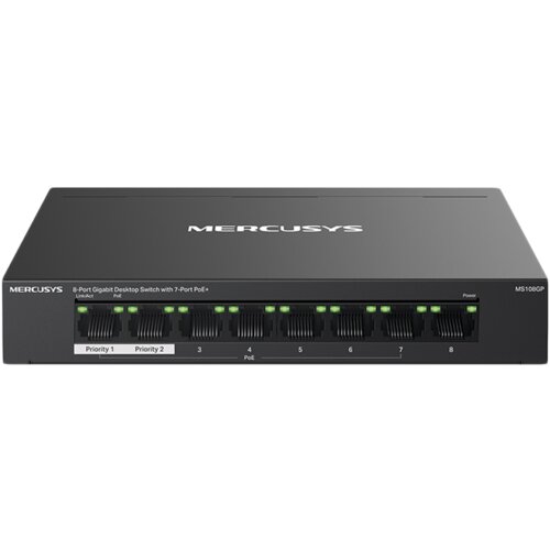 Mercusys MS108GP 8-Port gigabit desktop switch with 7-Port poe+ Cene