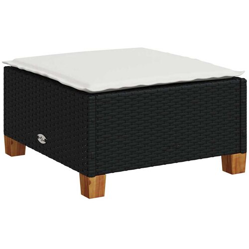  5-dijelna vrtna garnitura od poliratana s jastucima crna 63.5 x 56 x 32 cm Slike