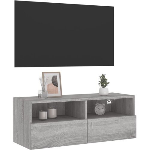  Zidni TV ormarić siva boja hrasta 80x30x30 cm konstruirano drvo Slike