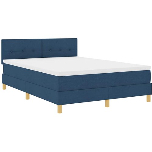  LED Box Spring Krevet s LED trakama Plava 140 x 200 cm tkanina Slike