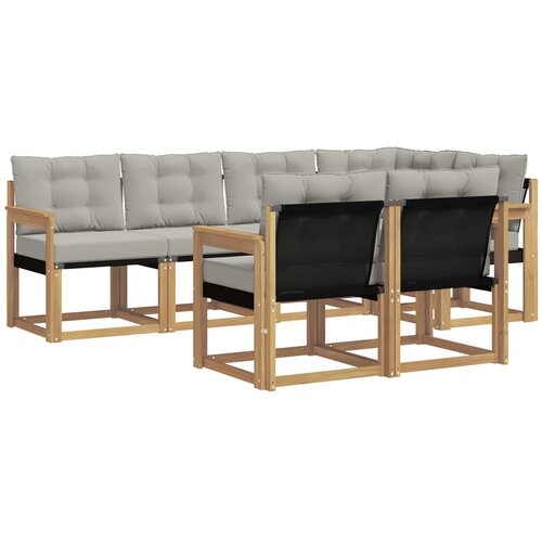 vidaXL Zunanja garnitura za sedenje 7 pcs Bela in svetlo siva, (5000280821) Cene