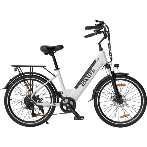 ESKUTE Mestno električno kolo C100 Step-Through, 250W 36V 10,4Ah, 25km/H - belo, (21960385) Cene