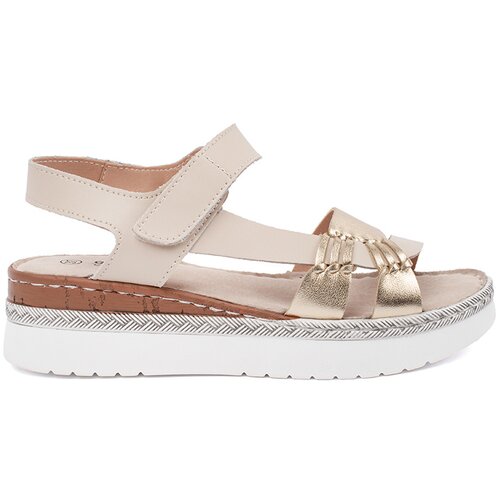 GOODIN Beige platform sandals with metallic embellishment Cijene