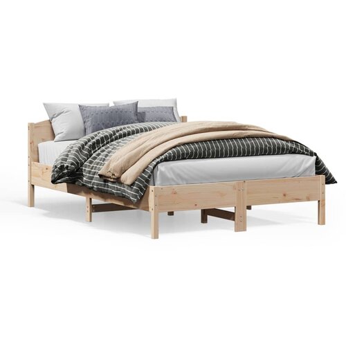 VidaXL Okvir za krevet s uzglavljem 140x200 cm od masivne borovine Slike