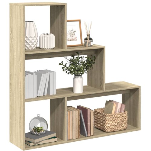 VidaXL Pregrada / regal za knjige 3 razina hrast 123x29x123 cm drveni Slike