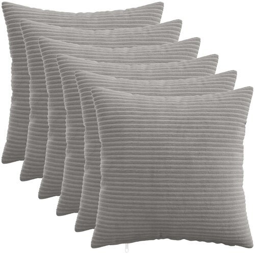  Presvlaka za jastuk 6 pcs HEERLEN Svjetlosiva 40 x 40 cm Kord Cene