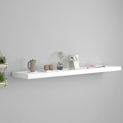 VidaXL Stenska polica bela 120x23,5x3,8 cm MDF Slike