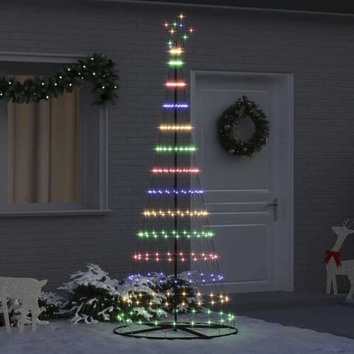 vidaXL LED božično drevesce večbarvno 138.5 x 138.5 x 399 cm Kovina Cene