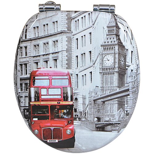 Poseidon wC daska London Bus (Samospu&amp;scaron;tajuća, MDF, Siva-crvena) Slike