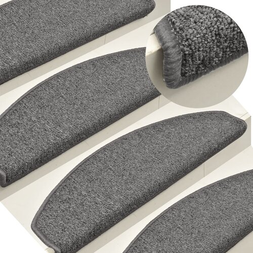  Prostirke za stepenice 15 kom 65x24x4 cm tamno sive poluokrugle velike Cene