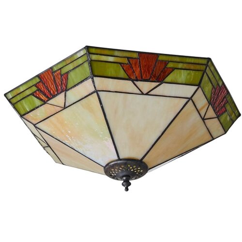 Endon 64284 - Plafonska svetiljka Tiffany NEVADA 2xE27/60W/230V prečnik 40 cm Slike