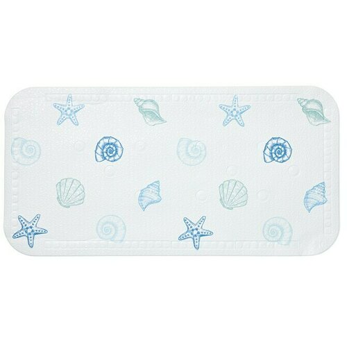In podloga za kadu smoothie mare (35 x 71 cm, pvc, plavo-bijele boje) Slike