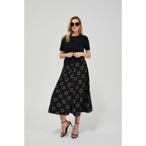 Marisse Flared Skirt With Print L-Sc-3421 Black Cene