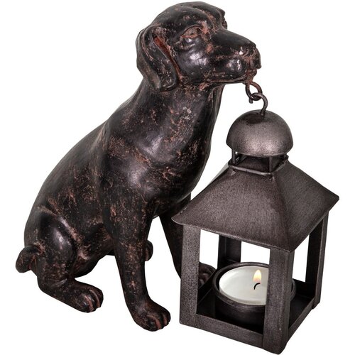 Antic Line Lanterna od polyresina (visina 19 cm) Dog &amp;ndash; Slike