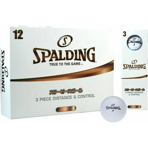 Spalding DISTANCE 3 pc (12 pcs) Loptice za golf, bijela, veličina