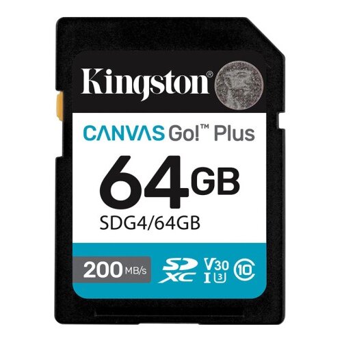 Kingston Canvas Go! Plus SD 64GB Class10 UHS-I U3, V30, 4K UHD SDG4/64GB spominska kartica Cene