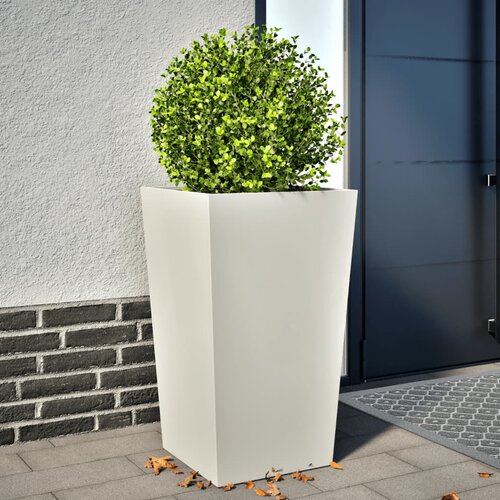 VidaXL Vrtno korito bela 45x45x75 cm jeklo Slike