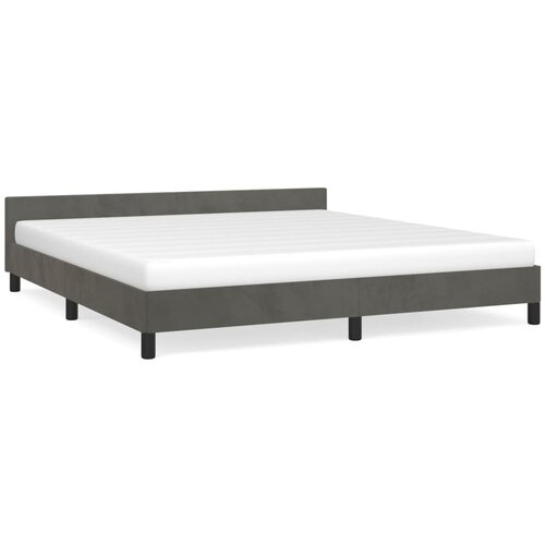 VidaXL Posteljni okvir z vzglavjem temno siv 180x200 cm žamet, (20736643) Slike
