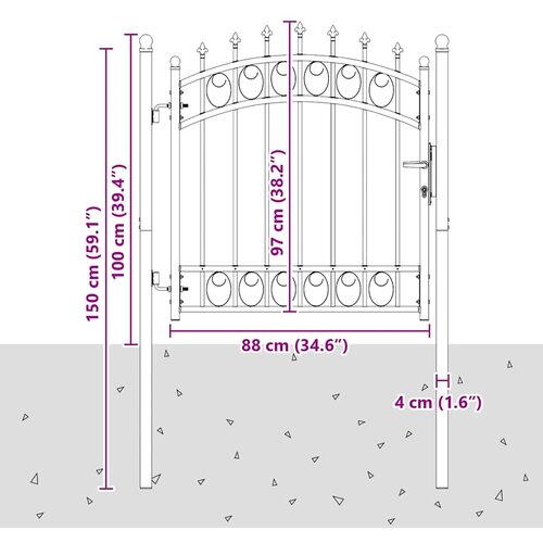  Vrata ograde s bodljama EMMEN 100 x 100 cm Slike