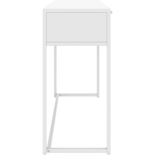  Konzolni stol bijeli 106 x 35 x 75 cm čelični Slike