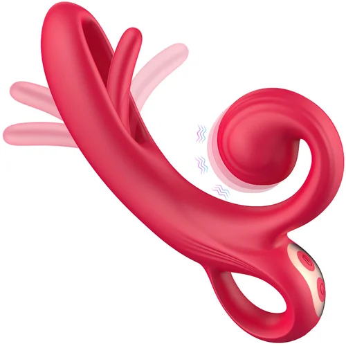 Erospace Vibrator with Tongue & Clitoral Stimulation Sweet Play A4 Red