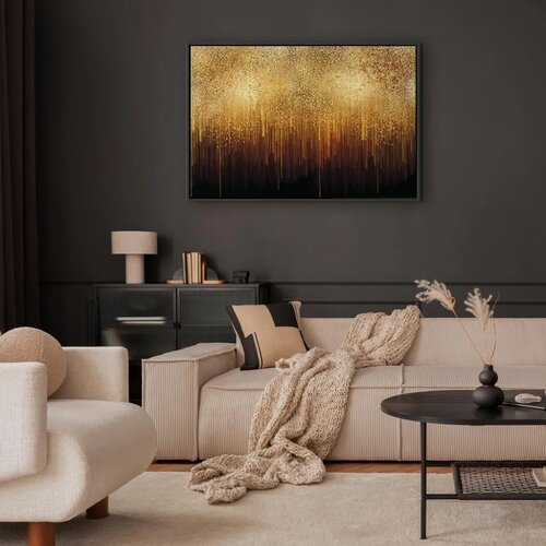  Slika - Golden Expansion (1 Part) Wide 120x80 U crnom drvenom okviru Cene