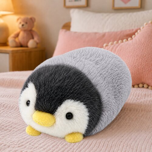  Plush Penguin Soft Plush Toy White and Gray 16 cm Slike