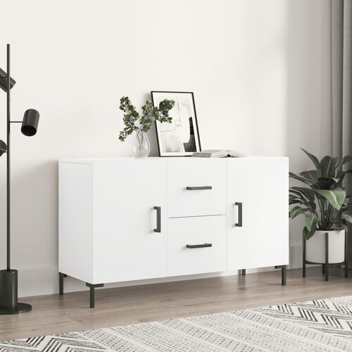 VidaXL Komoda bela 100x36x60 cm inženirski les Slike