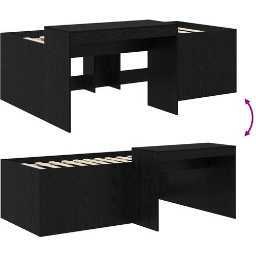  Krevet za djecu s visokim okvirom i stolom Crna 98.5 x 200 cm Slike